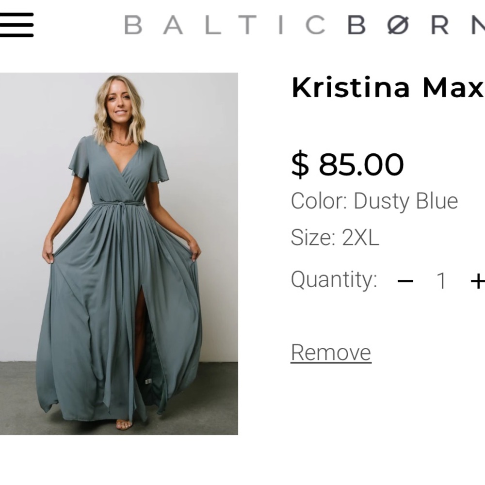 Dusty blue maxi dress